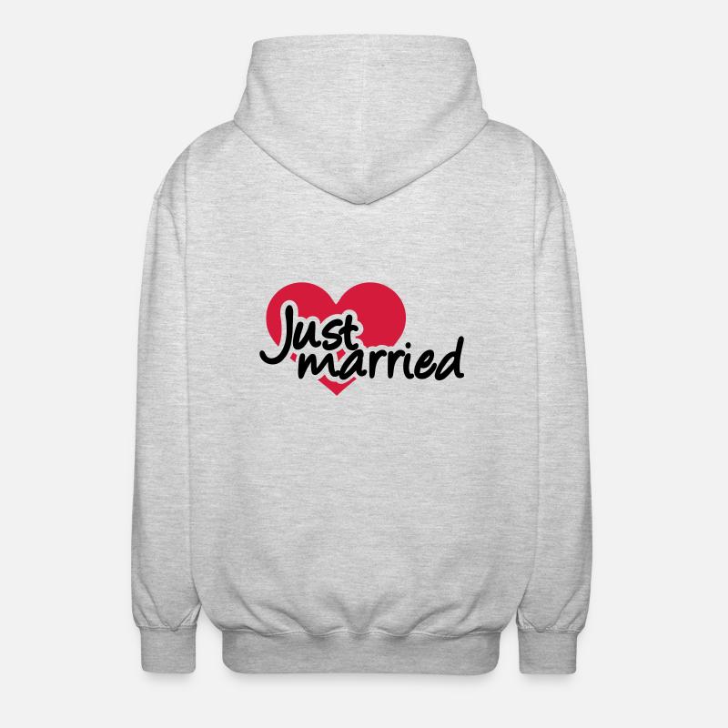 Just married - Unisex Kapuzenjacke - Hellgrau meliert