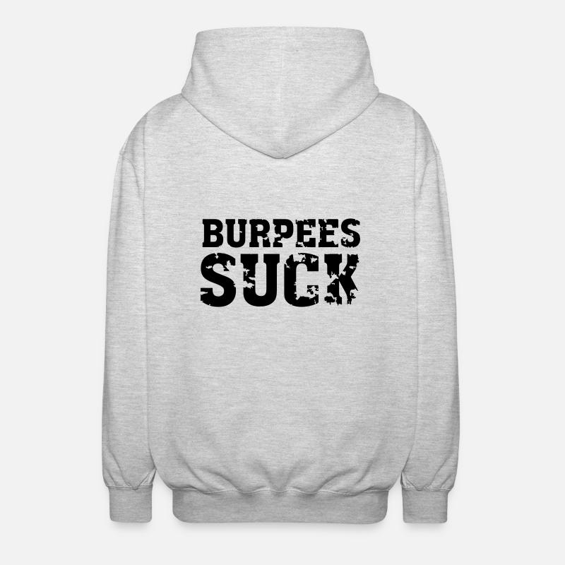 Burpees Suck - Veste à capuche unisexe - gris clair chiné