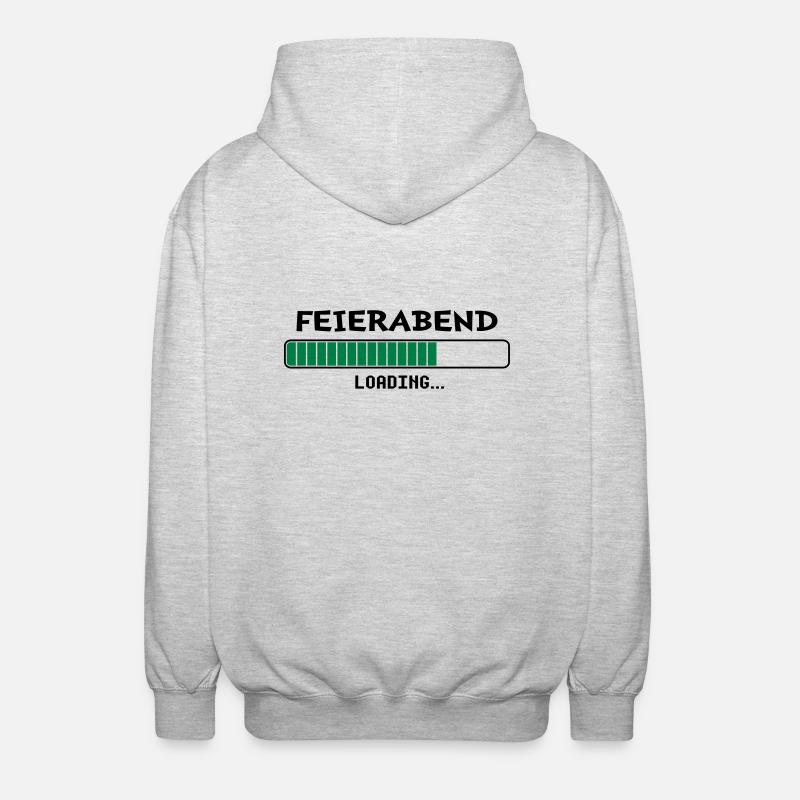 Feierabend loading... - Unisex Kapuzenjacke - Hellgrau meliert