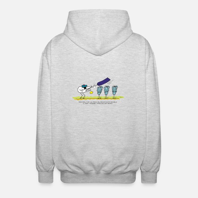 Devise du Marin Shadoks - Veste à capuche unisexe - gris clair chiné