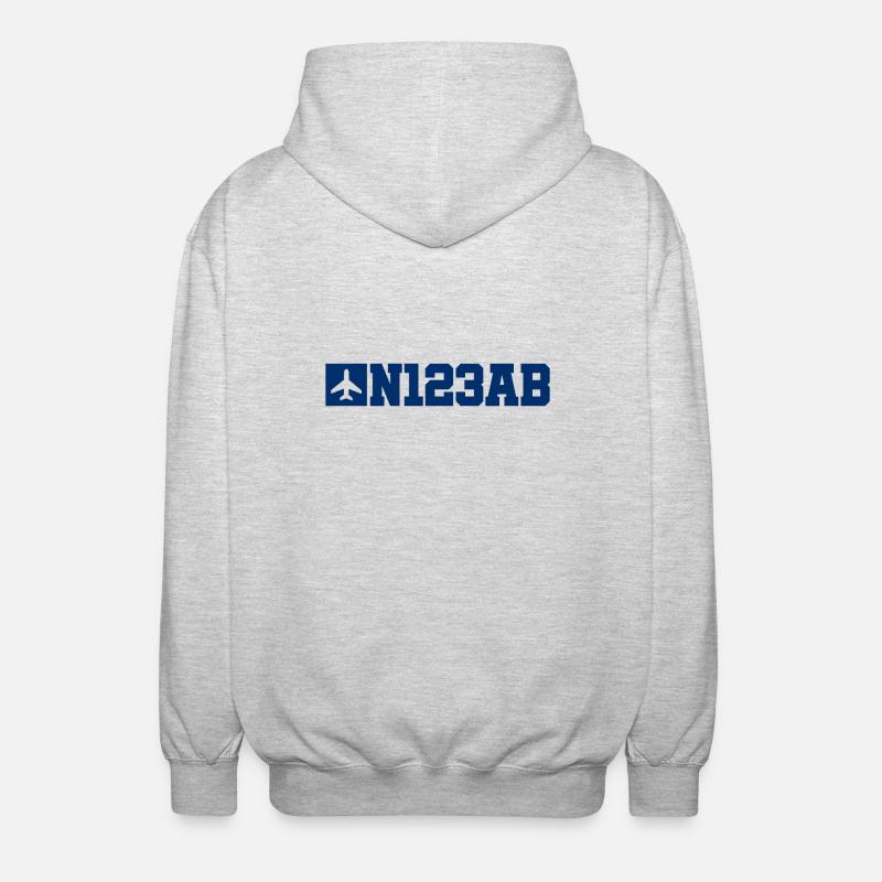 Custom Aviation - Flugzeug - Luffahrt - Pilot - Unisex Kapuzenjacke - Hellgrau meliert