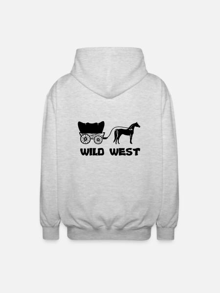 Western Carriage Wild West - Unisex Hooded Jacket - light heather grey