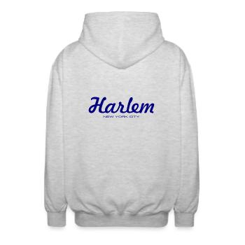 Harlem - NYC - New York City - United States - USA - Unisex Hooded Jacket - light heather grey - Back - AI Model Male 185 light (185cm)