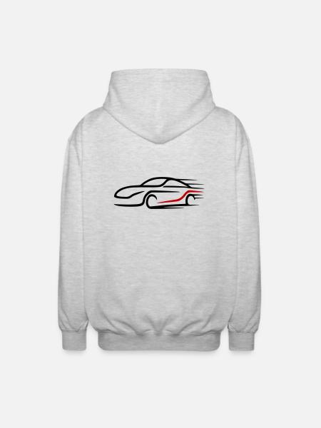 Car Turbo Logo Racing Car - Unisex Hooded Jacket - light heather grey