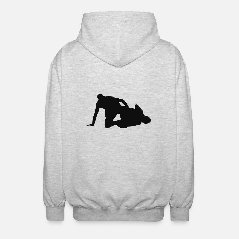 Grappling Leg Control Silhouette - Unisex Kapuzenjacke - Hellgrau meliert