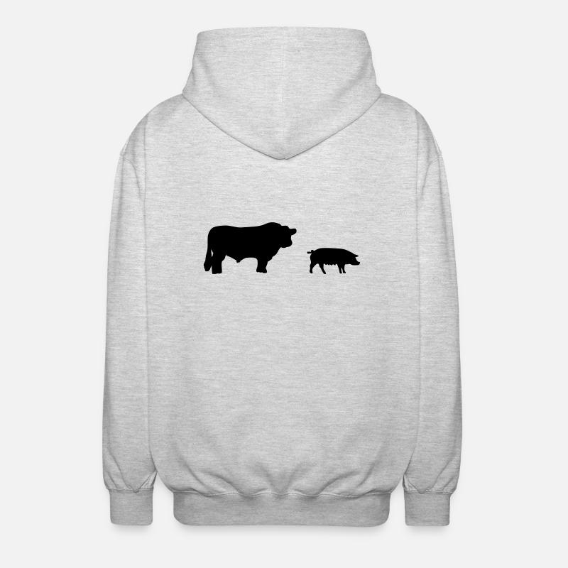 bœuf boeuf - Veste à capuche unisexe - gris clair chiné