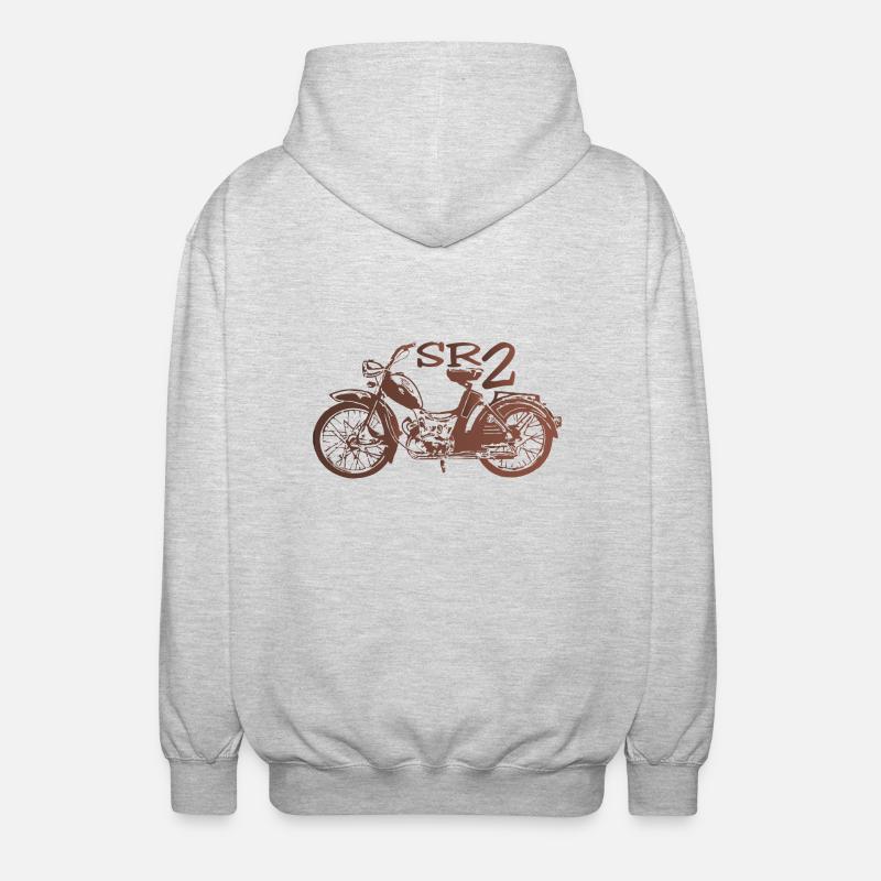 Simson SR2 rubinrot - Unisex Kapuzenjacke - Hellgrau meliert