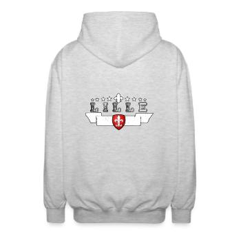Lille - Unisex Kapuzenjacke - Hellgrau meliert - Hinten - AI Model Male 185 light (185cm)