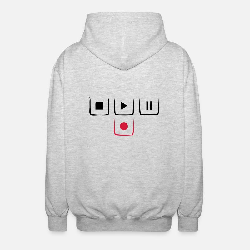 stop play pause rec - Veste à capuche unisexe - gris clair chiné