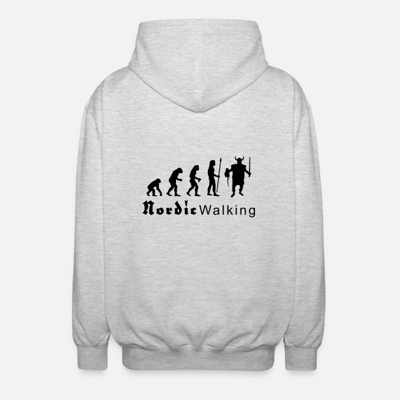 evolution_nordicwalking1 - Unisex Hooded Jacket - light heather grey