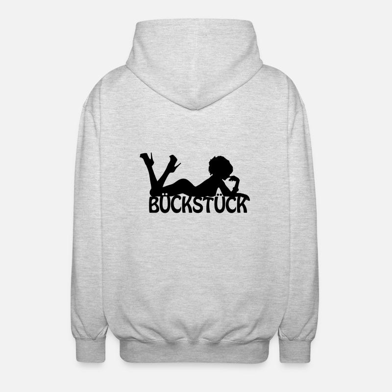 Bückstück-Logo - Unisex Kapuzenjacke - Hellgrau meliert