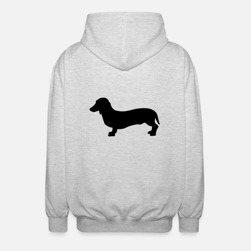 Dackel Hund - Unisex Kapuzenjacke - Hellgrau meliert