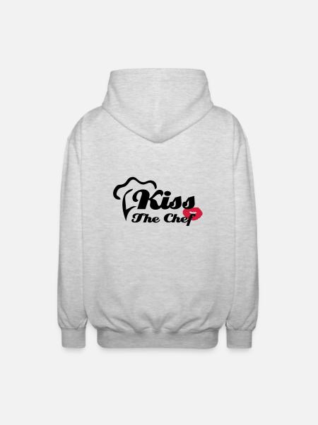 Kiss The Chef - Unisex Hooded Jacket - light heather grey