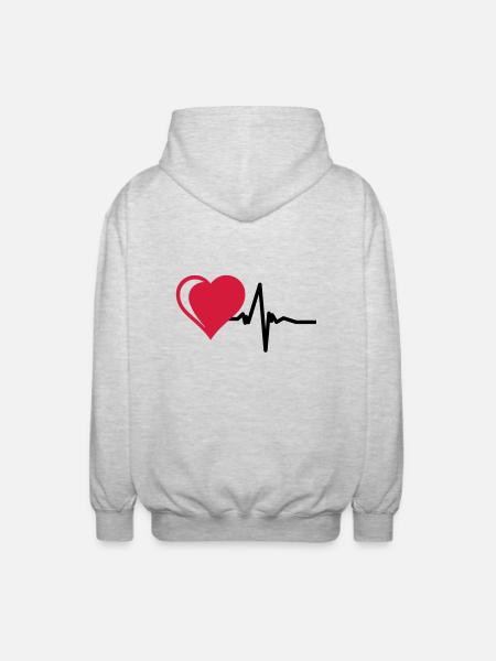 Heart with pulse - Unisex Hooded Jacket - light heather grey