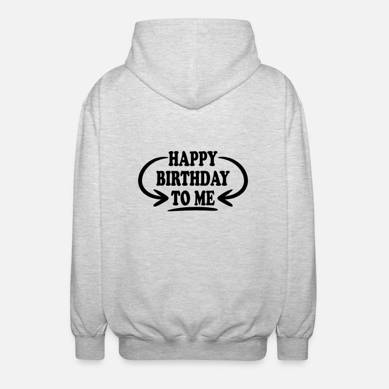Happy Birthday To Me Design - Veste à capuche unisexe - gris clair chiné