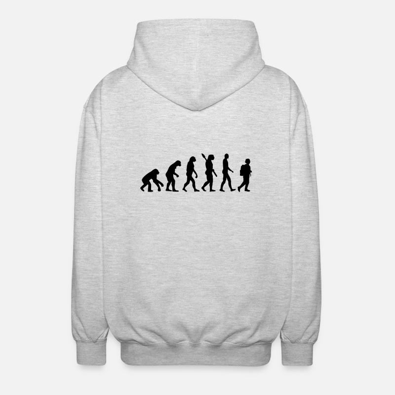 Évolution École - Veste à capuche unisexe - gris clair chiné