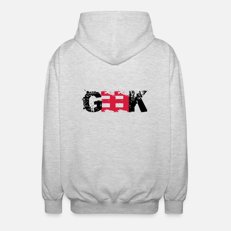 Geek Farbabdruck - Veste à capuche unisexe - gris clair chiné