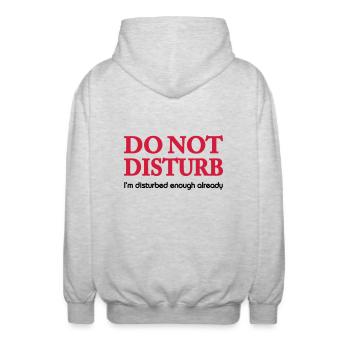 Do not disturb! - Unisex Kapuzenjacke - Hellgrau meliert - Hinten - AI Model Male 185 light (185cm)