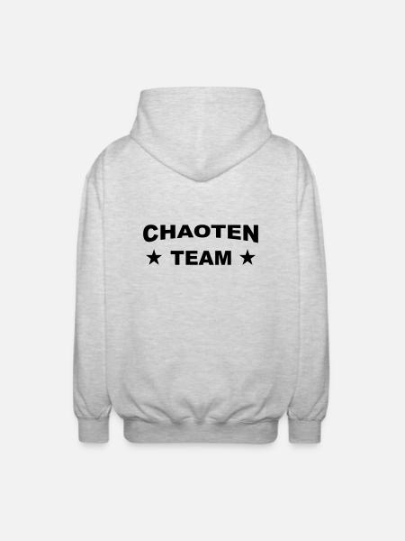 Chaoten - Team - Unisex Kapuzenjacke - Hellgrau meliert