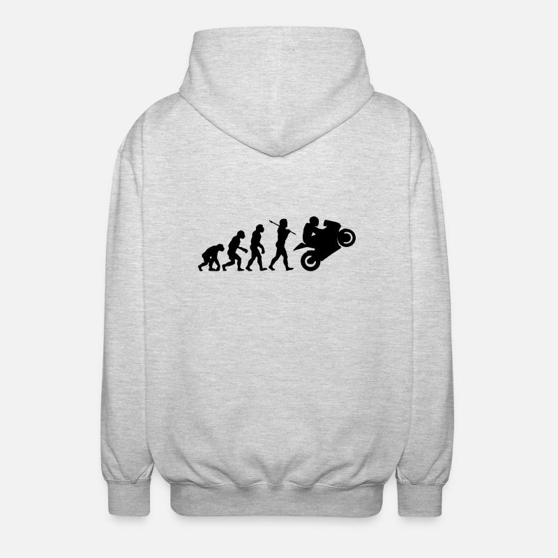 motorcycle evolution - Unisex Hooded Jacket - light heather grey