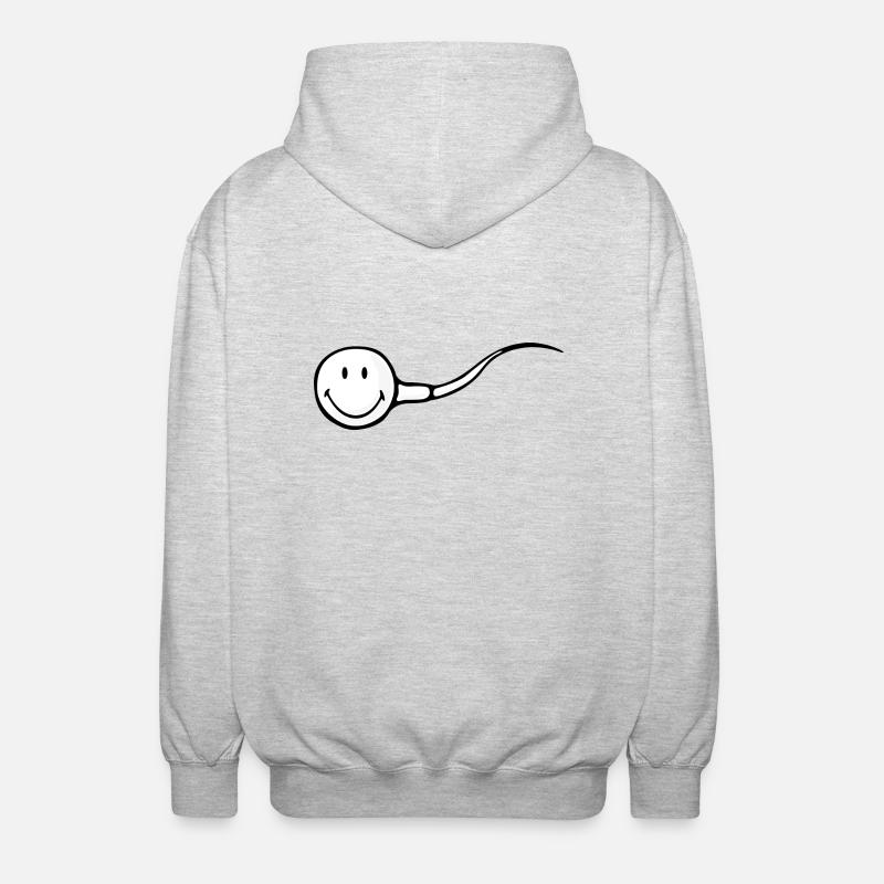 Smiley sæd - Unisex hættejakke. - lysegrå meleret