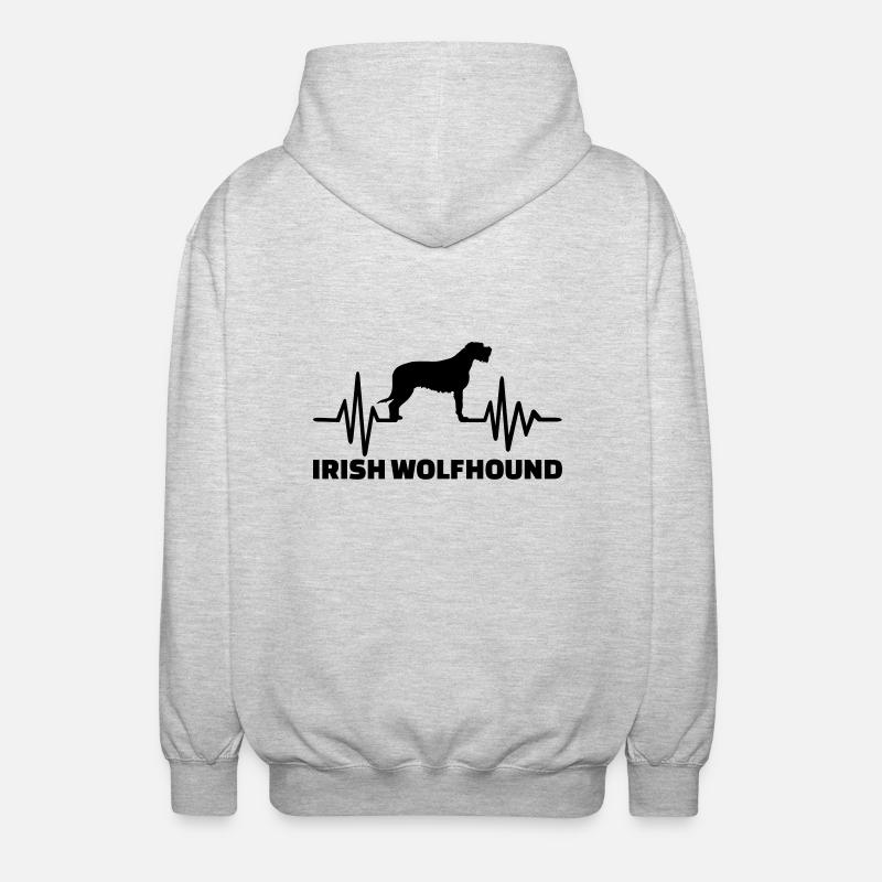 Irish Wolfhound - Veste à capuche unisexe - gris clair chiné