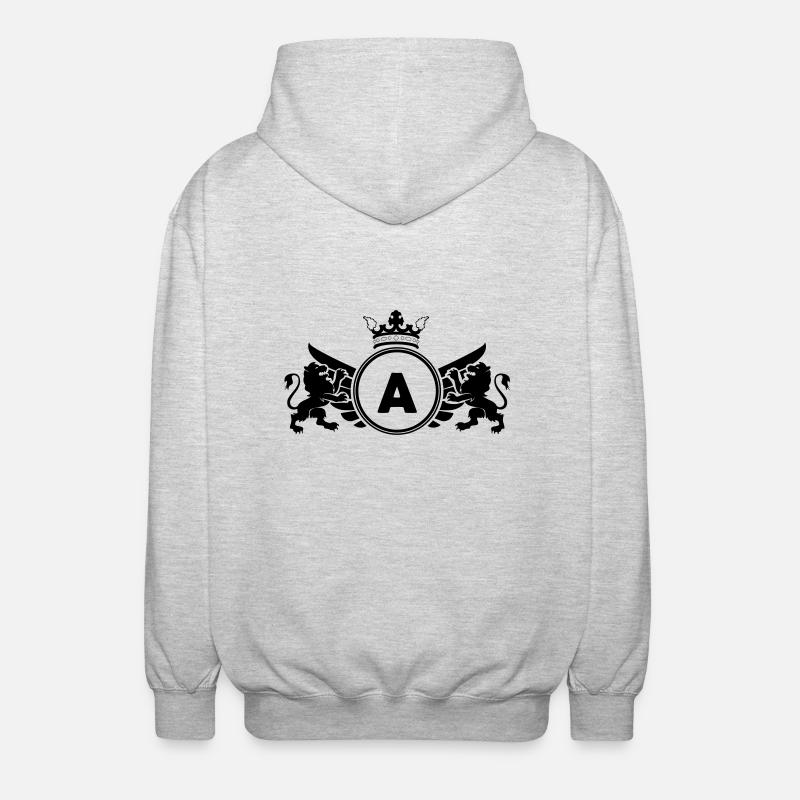 buchstabe A Wappen - Unisex Kapuzenjacke - Hellgrau meliert
