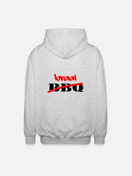 Braai Not BBQ - Unisex Hooded Jacket - light heather grey