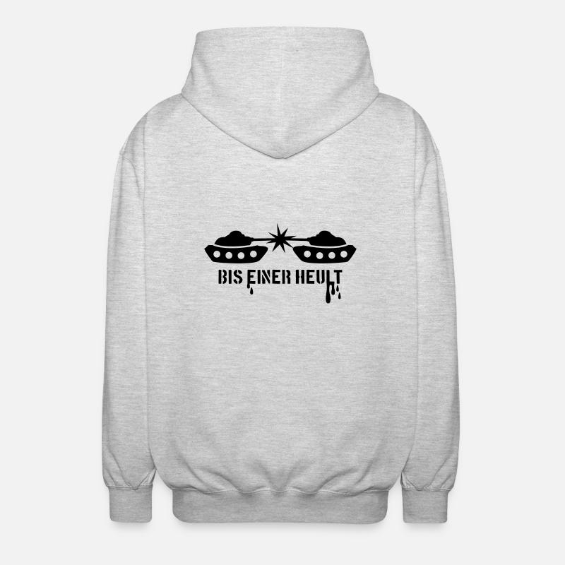 Bis einer heult! - Unisex Kapuzenjacke - Hellgrau meliert