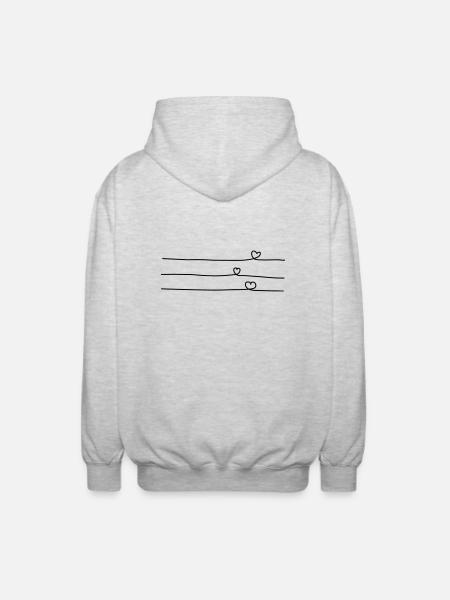 3herzen - Unisex Hooded Jacket - light heather grey