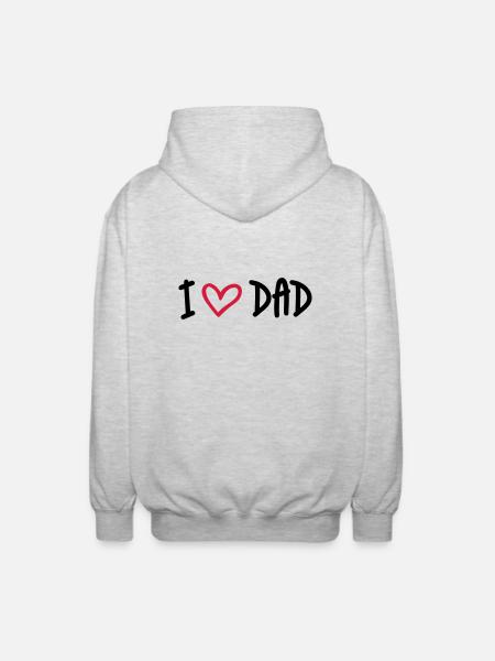 I Love Dad - Unisex Kapuzenjacke - Hellgrau meliert