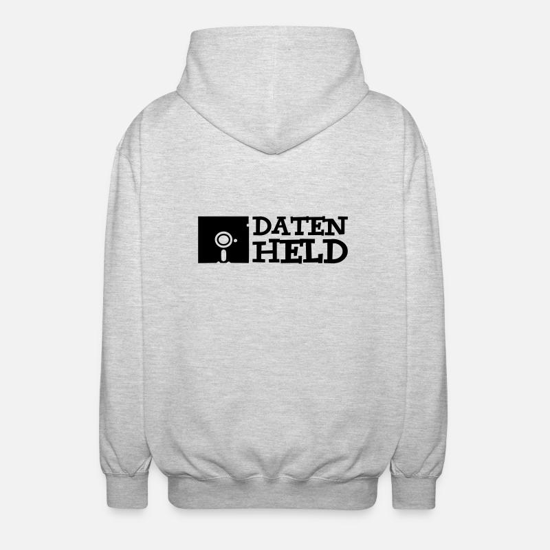 daten_held 1c - Unisex Hooded Jacket - light heather grey