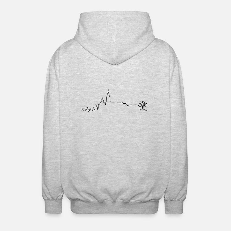 Telgter Skyline - Unisex Kapuzenjacke - Hellgrau meliert