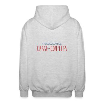 MADAME CASSE COUILLES - Veste à capuche unisexe - gris clair chiné - Dos - AI Model Male 185 light (185cm)