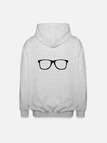 Brille *Motiv 2* - Unisex Kapuzenjacke - Hellgrau meliert