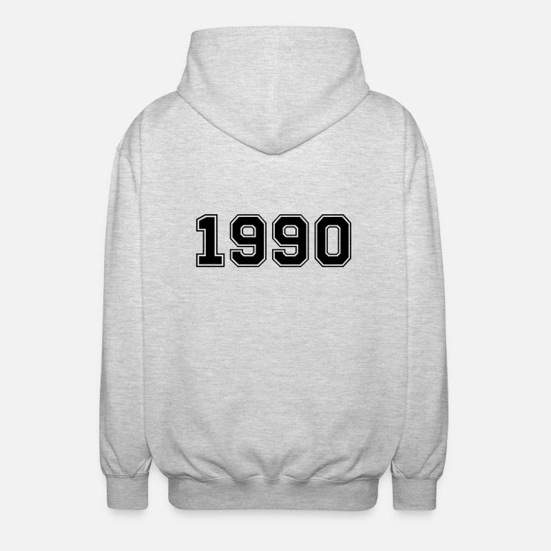 1990 - Unisex Kapuzenjacke - Hellgrau meliert