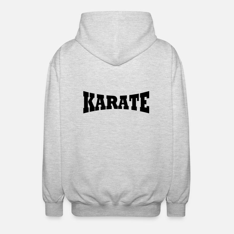 Karate lettering - Unisex Hooded Jacket - light heather grey