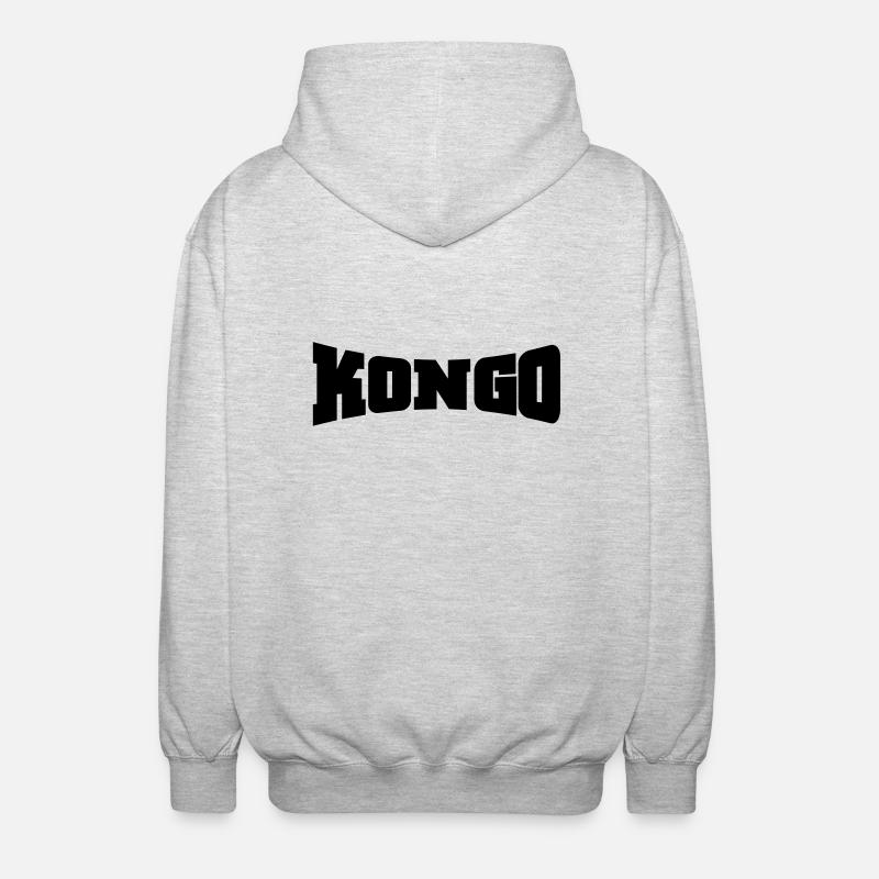 Congo logo - Unisex Hooded Jacket - light heather grey