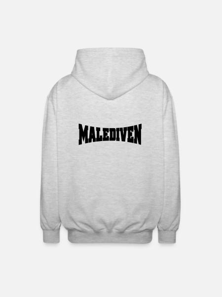 Malediven Schriftzug - Unisex Kapuzenjacke - Hellgrau meliert