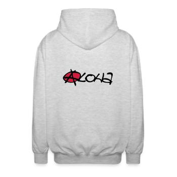 aloha - Unisex Hooded Jacket - light heather grey - Back - AI Model Male 185 light (185cm)