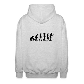 Evolution lire - Veste à capuche unisexe - gris clair chiné - Dos - AI Model Male 185 light (185cm)