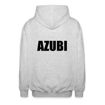 Azubi - Unisex Kapuzenjacke - Hellgrau meliert - Hinten - AI Model Male 185 light (185cm)