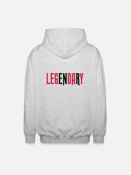 legendary leg day - Unisex Kapuzenjacke - Hellgrau meliert