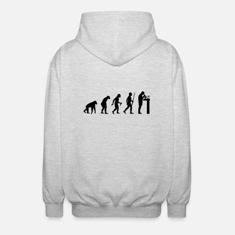 Biologe Evolution - Unisex Kapuzenjacke - Hellgrau meliert