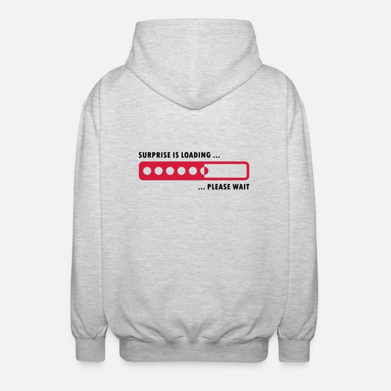 surprise is loading - Unisex Kapuzenjacke - Hellgrau meliert