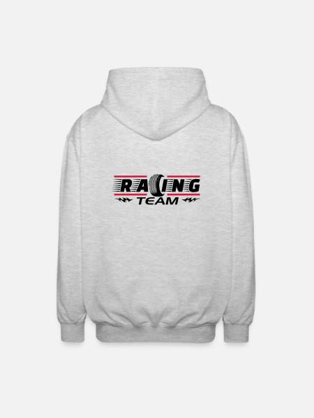 Racing Team - Unisex Kapuzenjacke - Hellgrau meliert