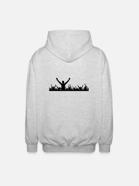 Menschen - Gruppe Fans - Unisex Kapuzenjacke - Hellgrau meliert