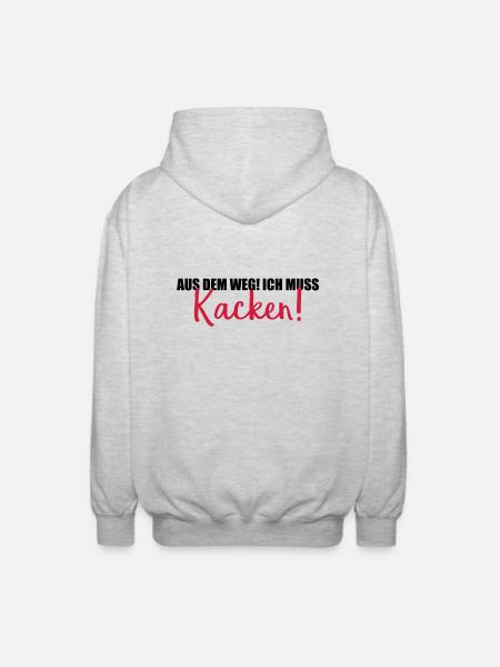 aus dem weg kacken - Unisex Kapuzenjacke - Hellgrau meliert