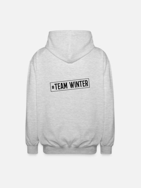 winter team - Unisex Kapuzenjacke - Hellgrau meliert