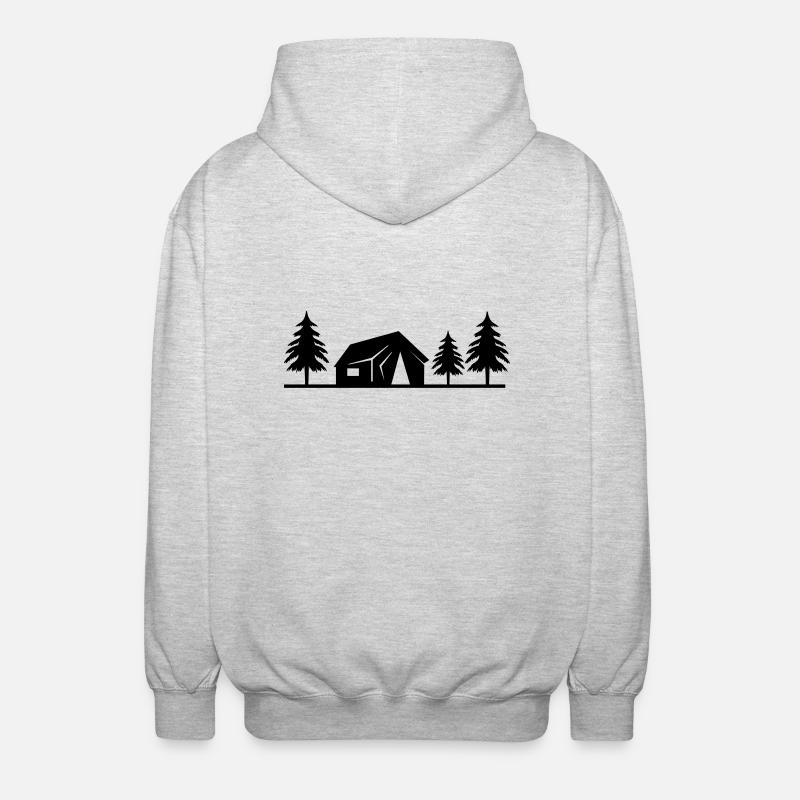 cabane dans la forêt - Veste à capuche unisexe - gris clair chiné